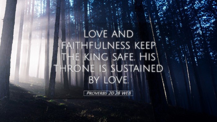 Picture 05 - Proverbs 20:28 WEB Desktop Wallpaper - Love and faithfulness keep the king safe. His - Desktop Bible Verse Wallpaper