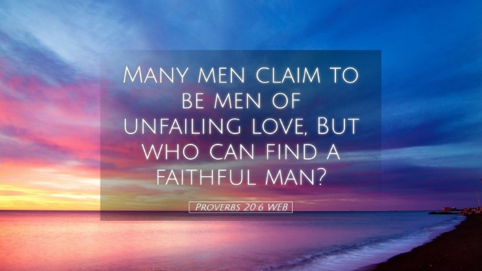 Picture 05 - Proverbs 20:6 WEB Desktop Wallpaper - Many men claim to be men of unfailing love, But - Desktop Bible Verse Wallpaper