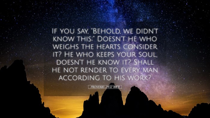 Picture 05 - Proverbs 24:12 WEB Desktop Wallpaper - If you say, 