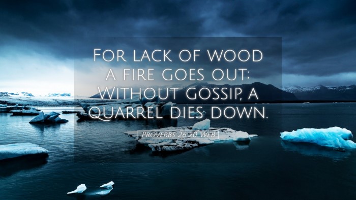 Picture 05 - Proverbs 26:20 WEB Desktop Wallpaper - For lack of wood a fire goes out; Without gossip, - Desktop Bible Verse Wallpaper