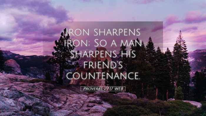 Picture 05 - Proverbs 27:17 WEB Desktop Wallpaper - Iron sharpens iron; So a man sharpens his - Desktop Bible Verse Wallpaper