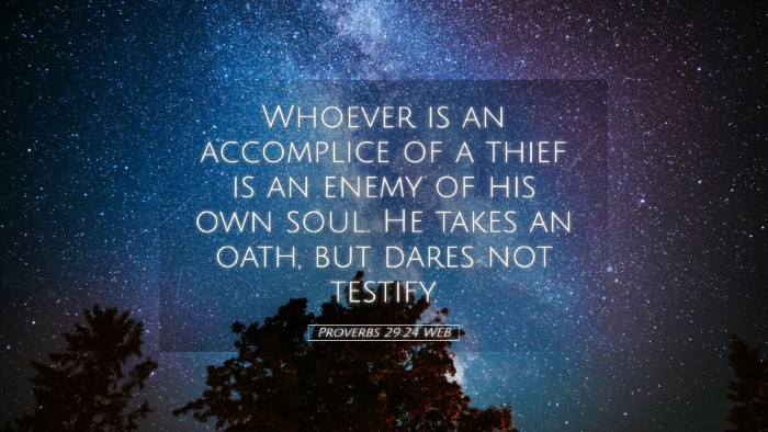 Picture 05 - Proverbs 29:24 WEB Desktop Wallpaper - Whoever is an accomplice of a thief is an enemy - Desktop Bible Verse Wallpaper