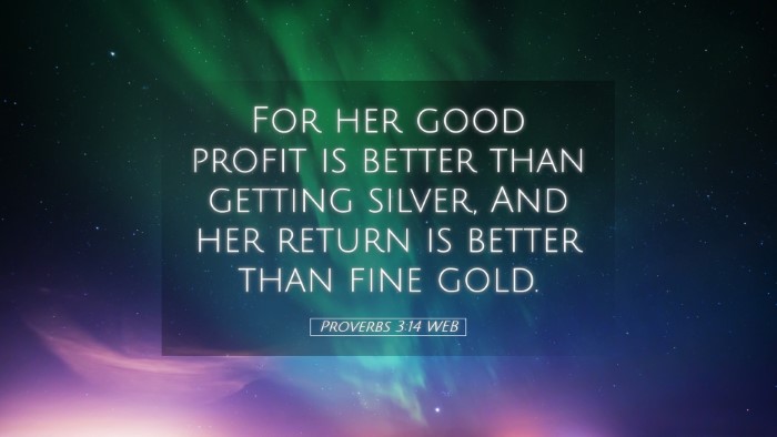 Picture 05 - Proverbs 3:14 WEB Desktop Wallpaper - For her good profit is better than getting - Desktop Bible Verse Wallpaper