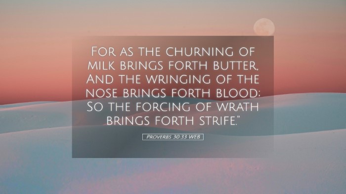 Picture 05 - Proverbs 30:33 WEB Desktop Wallpaper - For as the churning of milk brings forth butter, - Desktop Bible Verse Wallpaper