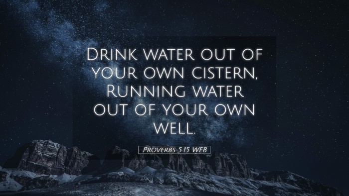 Picture 05 - Proverbs 5:15 WEB Desktop Wallpaper - Drink water out of your own cistern, Running - Desktop Bible Verse Wallpaper