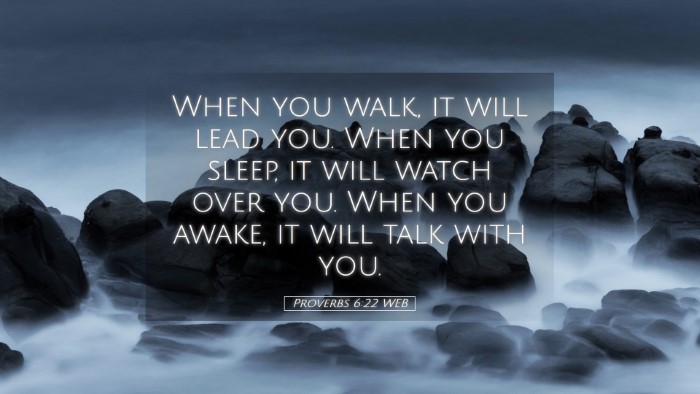 Picture 05 - Proverbs 6:22 WEB Desktop Wallpaper - When you walk, it will lead you. When you sleep, - Desktop Bible Verse Wallpaper