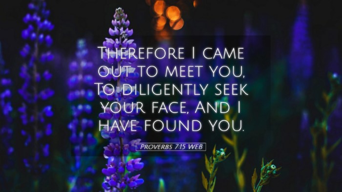 Picture 05 - Proverbs 7:15 WEB Desktop Wallpaper - Therefore I came out to meet you, To diligently - Desktop Bible Verse Wallpaper