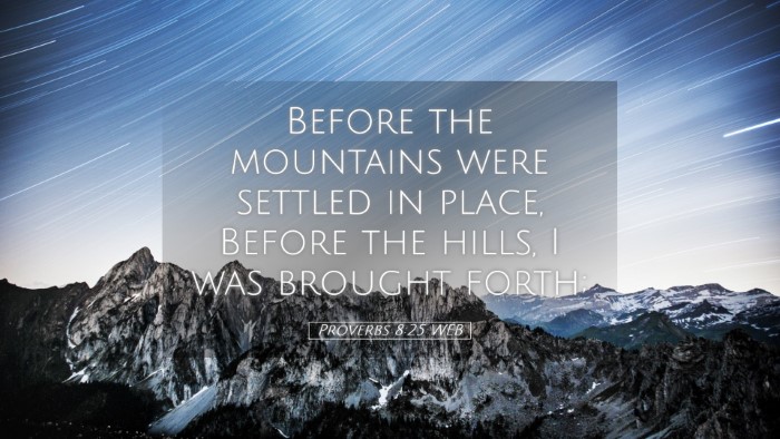 Picture 05 - Proverbs 8:25 WEB Desktop Wallpaper - Before the mountains were settled in place, - Desktop Bible Verse Wallpaper