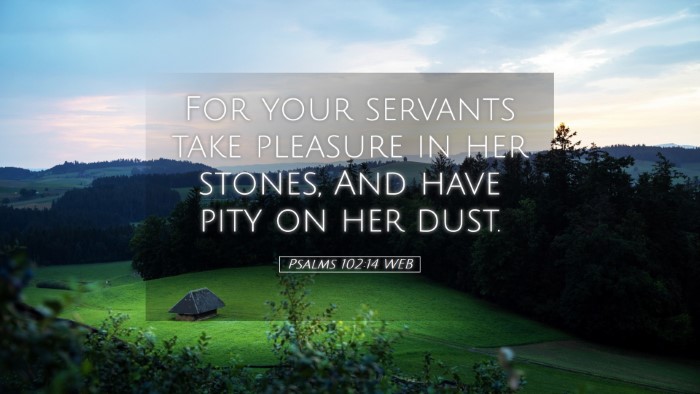 Picture 05 - Psalms 102:14 WEB Desktop Wallpaper - For your servants take pleasure in her stones, - Desktop Bible Verse Wallpaper