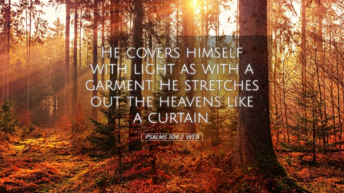 Picture 05 - Psalms 104:2 WEB Desktop Wallpaper - He covers himself with light as with a garment. - Desktop Bible Verse Wallpaper