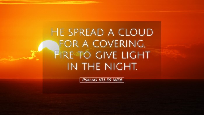 Picture 05 - Psalms 105:39 WEB Desktop Wallpaper - He spread a cloud for a covering, Fire to give - Desktop Bible Verse Wallpaper