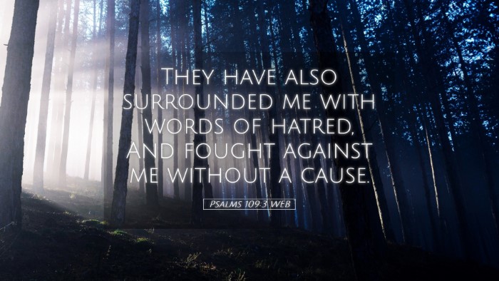 Picture 05 - Psalms 109:3 WEB Desktop Wallpaper - They have also surrounded me with words of - Desktop Bible Verse Wallpaper