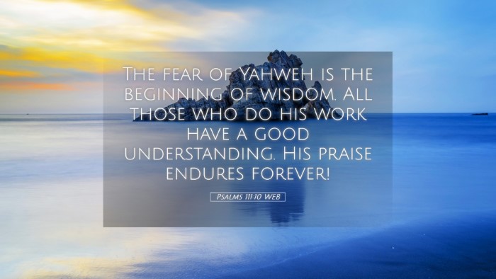 Picture 05 - Psalms 111:10 WEB Desktop Wallpaper - The fear of Yahweh is the beginning of wisdom. - Desktop Bible Verse Wallpaper