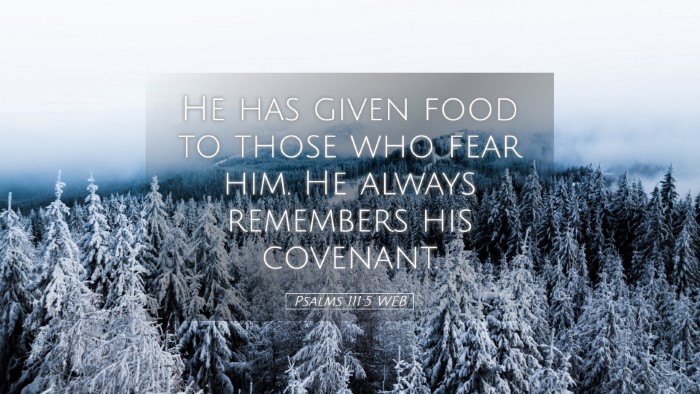 Picture 05 - Psalms 111:5 WEB Desktop Wallpaper - He has given food to those who fear him. He - Desktop Bible Verse Wallpaper