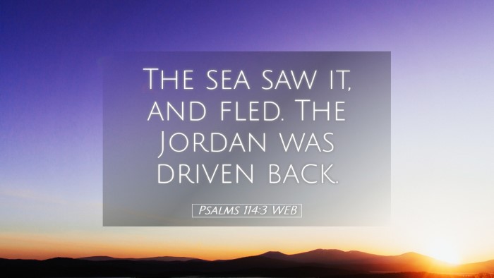 Picture 05 - Psalms 114:3 WEB Desktop Wallpaper - The sea saw it, and fled. The Jordan was driven - Desktop Bible Verse Wallpaper