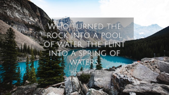 Picture 05 - Psalms 114:8 WEB Desktop Wallpaper - Who turned the rock into a pool of water, The - Desktop Bible Verse Wallpaper