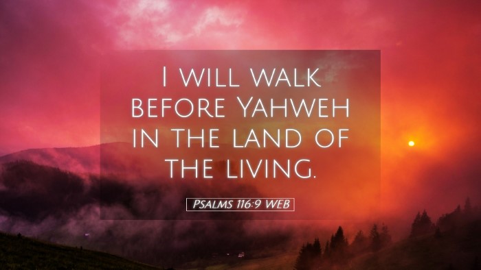 Picture 05 - Psalms 116:9 WEB Desktop Wallpaper - I will walk before Yahweh in the land of the - Desktop Bible Verse Wallpaper