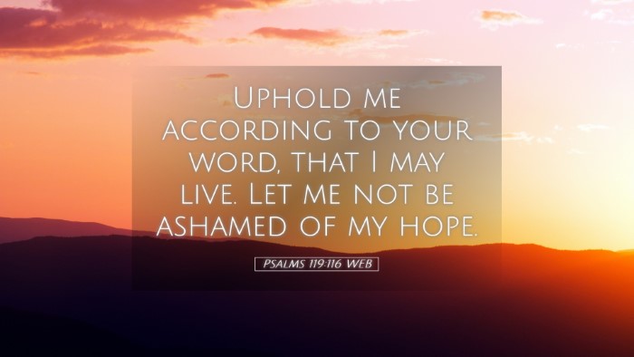 Picture 05 - Psalms 119:116 WEB Desktop Wallpaper - Uphold me according to your word, that I may - Desktop Bible Verse Wallpaper