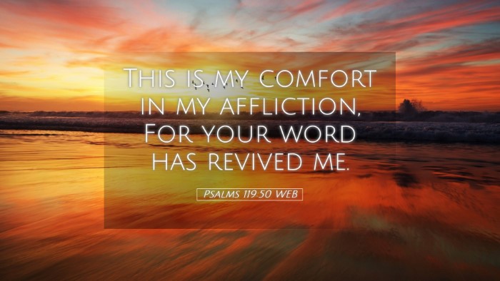 Picture 05 - Psalms 119:50 WEB Desktop Wallpaper - This is my comfort in my affliction, For your - Desktop Bible Verse Wallpaper