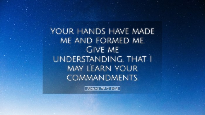 Picture 05 - Psalms 119:73 WEB Desktop Wallpaper - Your hands have made me and formed me. Give me - Desktop Bible Verse Wallpaper