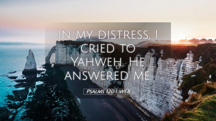 Picture 05 - Psalms 120:1 WEB Desktop Wallpaper - In my distress, I cried to Yahweh. He answered - Desktop Bible Verse Wallpaper