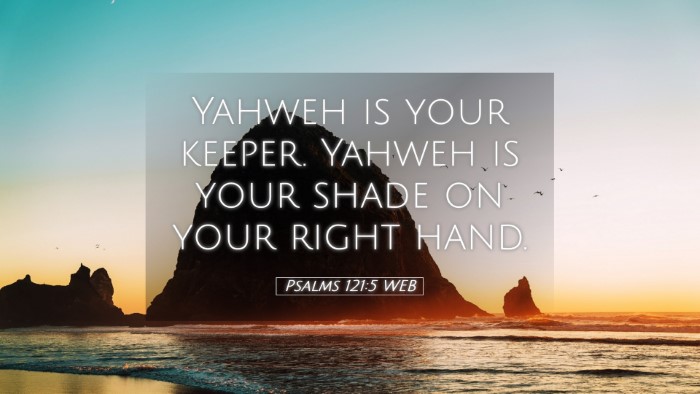 Picture 05 - Psalms 121:5 WEB Desktop Wallpaper - Yahweh is your keeper. Yahweh is your shade on - Desktop Bible Verse Wallpaper