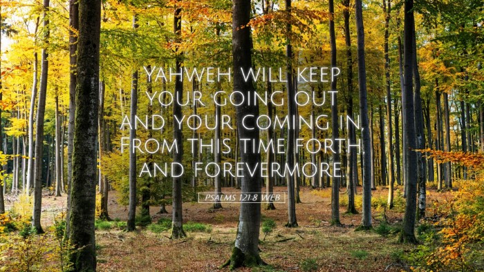 Picture 05 - Psalms 121:8 WEB Desktop Wallpaper - Yahweh will keep your going out and your coming - Desktop Bible Verse Wallpaper