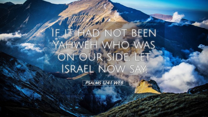 Picture 05 - Psalms 124:1 WEB Desktop Wallpaper - If it had not been Yahweh who was on our side, - Desktop Bible Verse Wallpaper