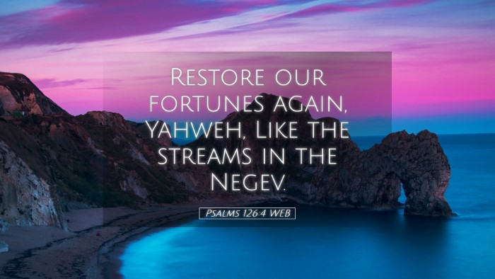 Picture 05 - Psalms 126:4 WEB Desktop Wallpaper - Restore our fortunes again, Yahweh, Like the - Desktop Bible Verse Wallpaper