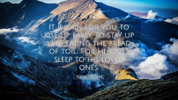 Picture 05 - Psalms 127:2 WEB Desktop Wallpaper - It is vain for you to rise up early, To stay up - Desktop Bible Verse Wallpaper