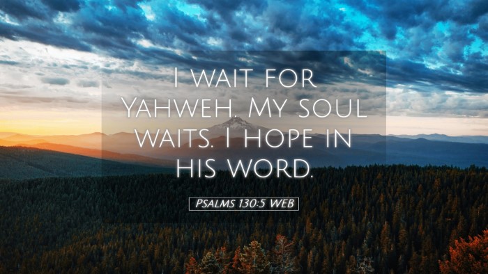 Picture 05 - Psalms 130:5 WEB Desktop Wallpaper - I wait for Yahweh. My soul waits. I hope in his - Desktop Bible Verse Wallpaper