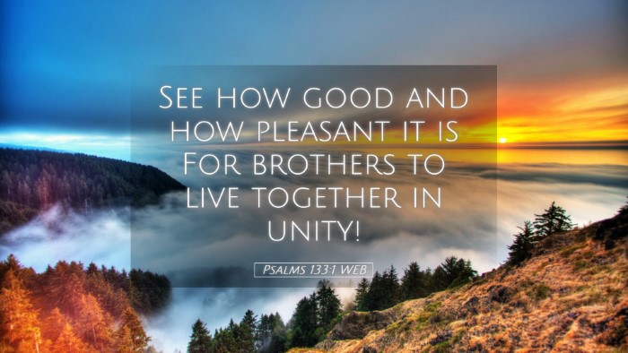 Picture 05 - Psalms 133:1 WEB Desktop Wallpaper - See how good and how pleasant it is For brothers - Desktop Bible Verse Wallpaper