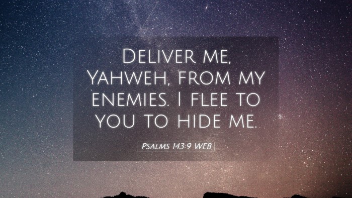 Picture 05 - Psalms 143:9 WEB Desktop Wallpaper - Deliver me, Yahweh, from my enemies. I flee to - Desktop Bible Verse Wallpaper