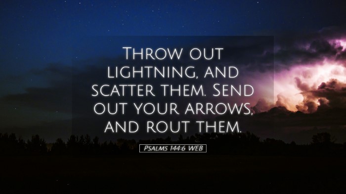 Picture 05 - Psalms 144:6 WEB Desktop Wallpaper - Throw out lightning, and scatter them. Send out - Desktop Bible Verse Wallpaper