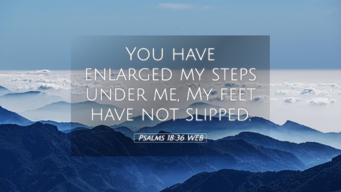 Picture 05 - Psalms 18:36 WEB Desktop Wallpaper - You have enlarged my steps under me, My feet have - Desktop Bible Verse Wallpaper
