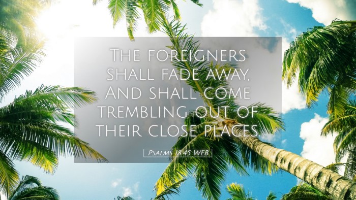 Picture 05 - Psalms 18:45 WEB Desktop Wallpaper - The foreigners shall fade away, And shall come - Desktop Bible Verse Wallpaper