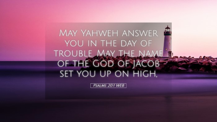 Picture 05 - Psalms 20:1 WEB Desktop Wallpaper - May Yahweh answer you in the day of trouble. May - Desktop Bible Verse Wallpaper