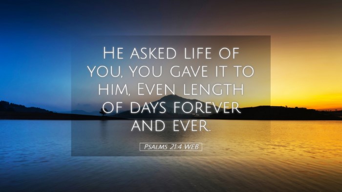 Picture 05 - Psalms 21:4 WEB Desktop Wallpaper - He asked life of you, you gave it to him, Even - Desktop Bible Verse Wallpaper