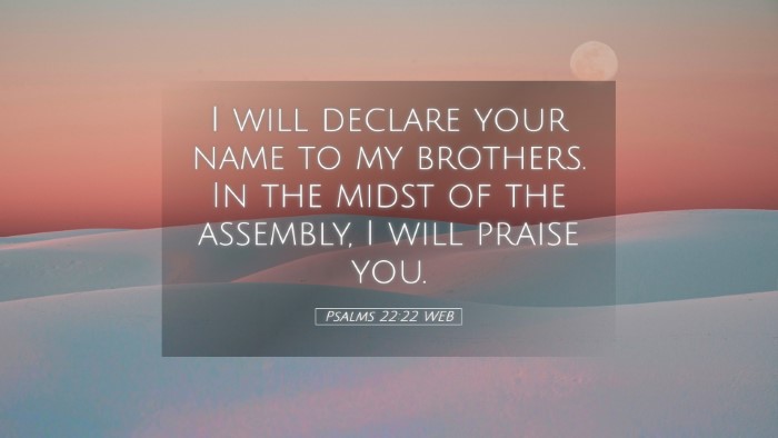 Picture 05 - Psalms 22:22 WEB Desktop Wallpaper - I will declare your name to my brothers. In the - Desktop Bible Verse Wallpaper