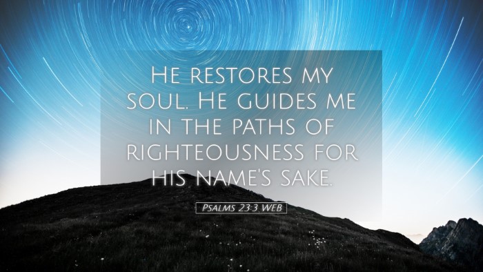 Picture 05 - Psalms 23:3 WEB Desktop Wallpaper - He restores my soul. He guides me in the paths of - Desktop Bible Verse Wallpaper