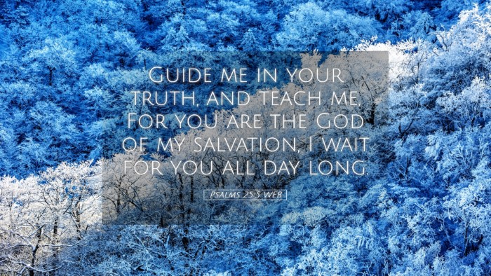 Picture 05 - Psalms 25:5 WEB Desktop Wallpaper - Guide me in your truth, and teach me, For you are - Desktop Bible Verse Wallpaper