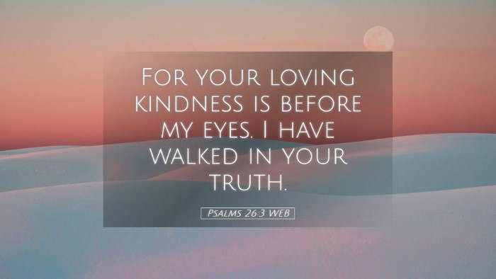 Picture 05 - Psalms 26:3 WEB Desktop Wallpaper - For your loving kindness is before my eyes. I - Desktop Bible Verse Wallpaper