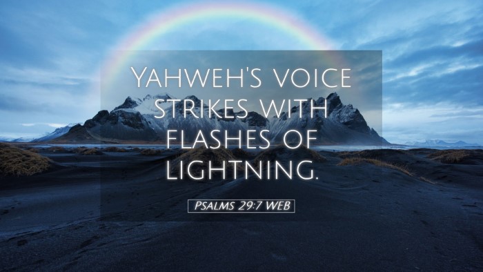 Picture 05 - Psalms 29:7 WEB Desktop Wallpaper - Yahweh's voice strikes with flashes of - Desktop Bible Verse Wallpaper