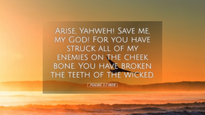 Picture 05 - Psalms 3:7 WEB Desktop Wallpaper - Arise, Yahweh! Save me, my God! For you have - Desktop Bible Verse Wallpaper