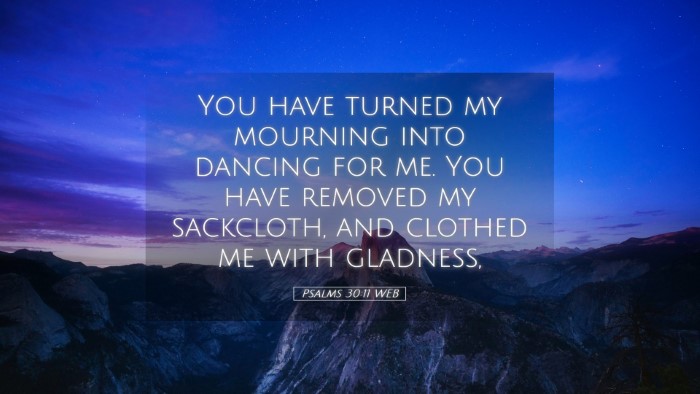 Picture 05 - Psalms 30:11 WEB Desktop Wallpaper - You have turned my mourning into dancing for me. - Desktop Bible Verse Wallpaper