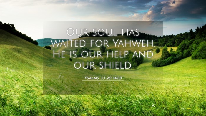 Picture 05 - Psalms 33:20 WEB Desktop Wallpaper - Our soul has waited for Yahweh. He is our help - Desktop Bible Verse Wallpaper