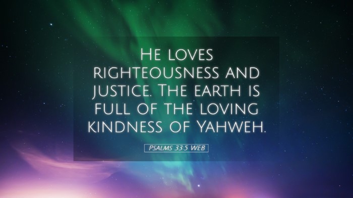 Picture 05 - Psalms 33:5 WEB Desktop Wallpaper - He loves righteousness and justice. The earth is - Desktop Bible Verse Wallpaper
