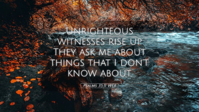 Picture 05 - Psalms 35:11 WEB Desktop Wallpaper - Unrighteous witnesses rise up. They ask me about - Desktop Bible Verse Wallpaper