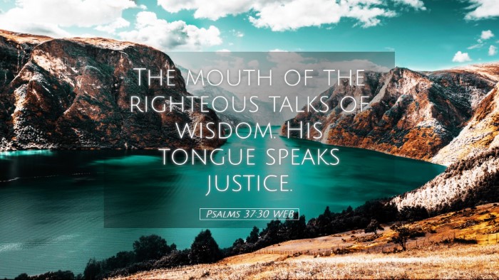Picture 05 - Psalms 37:30 WEB Desktop Wallpaper - The mouth of the righteous talks of wisdom. His - Desktop Bible Verse Wallpaper