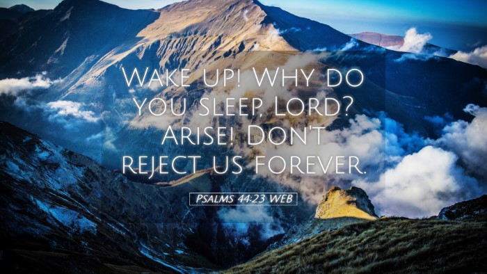 Picture 05 - Psalms 44:23 WEB Desktop Wallpaper - Wake up! Why do you sleep, Lord? Arise! Don't - Desktop Bible Verse Wallpaper